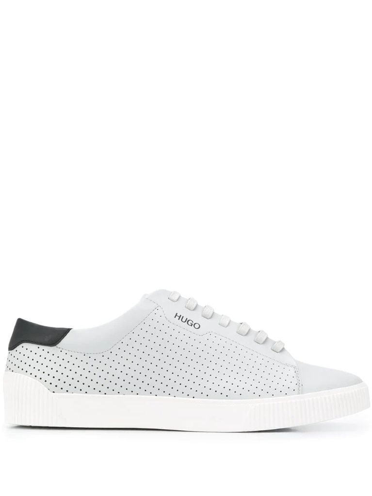 perforated lace-up sneakers