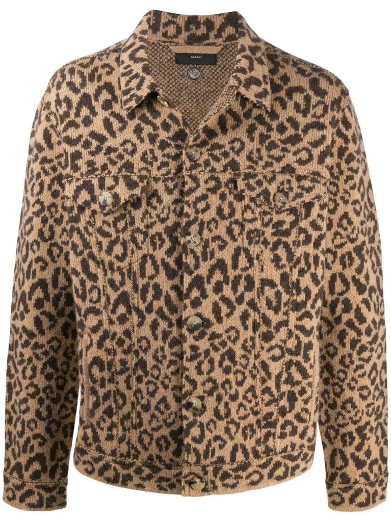 knitted leopard print jacket