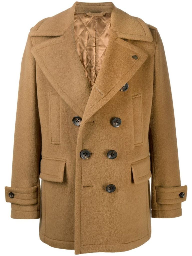 double-breasted wool peacoat