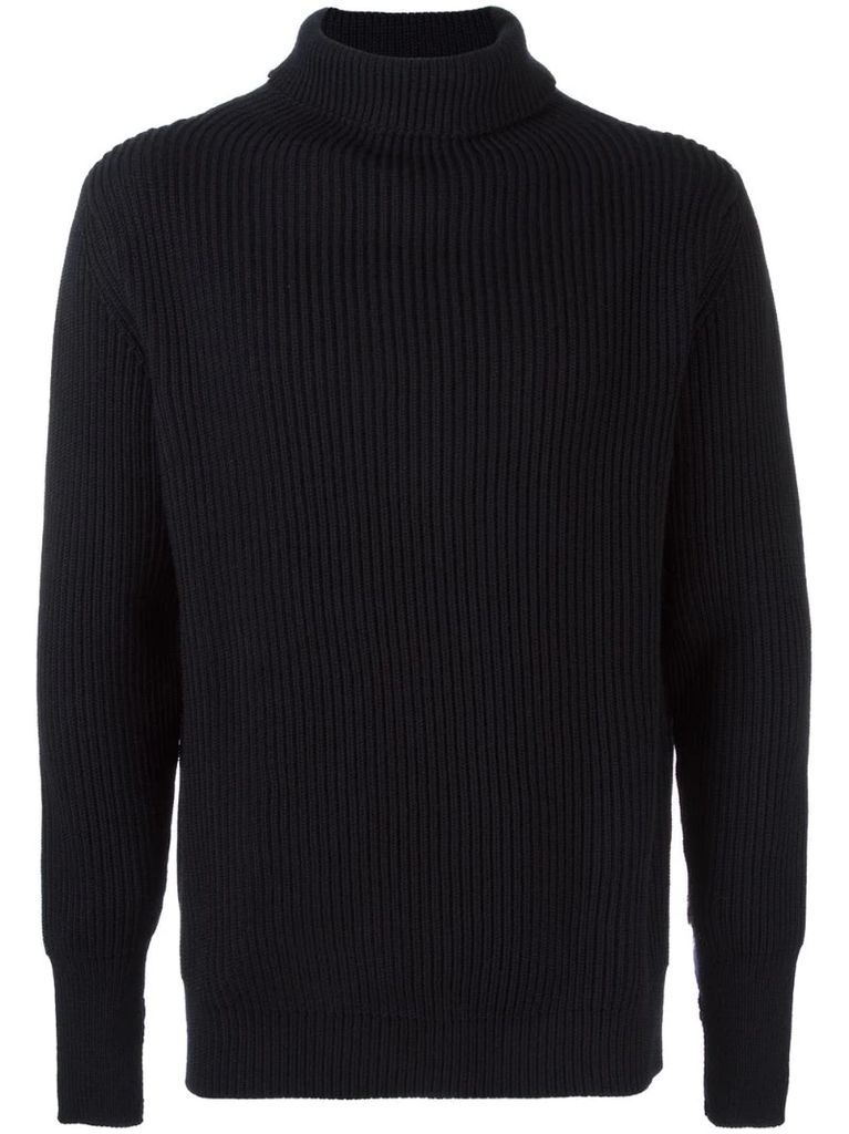 ribbed knit turtleneck jumper