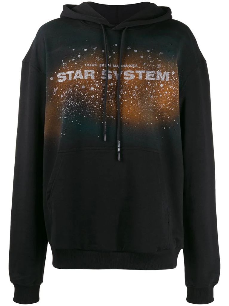 Star System print hoodie