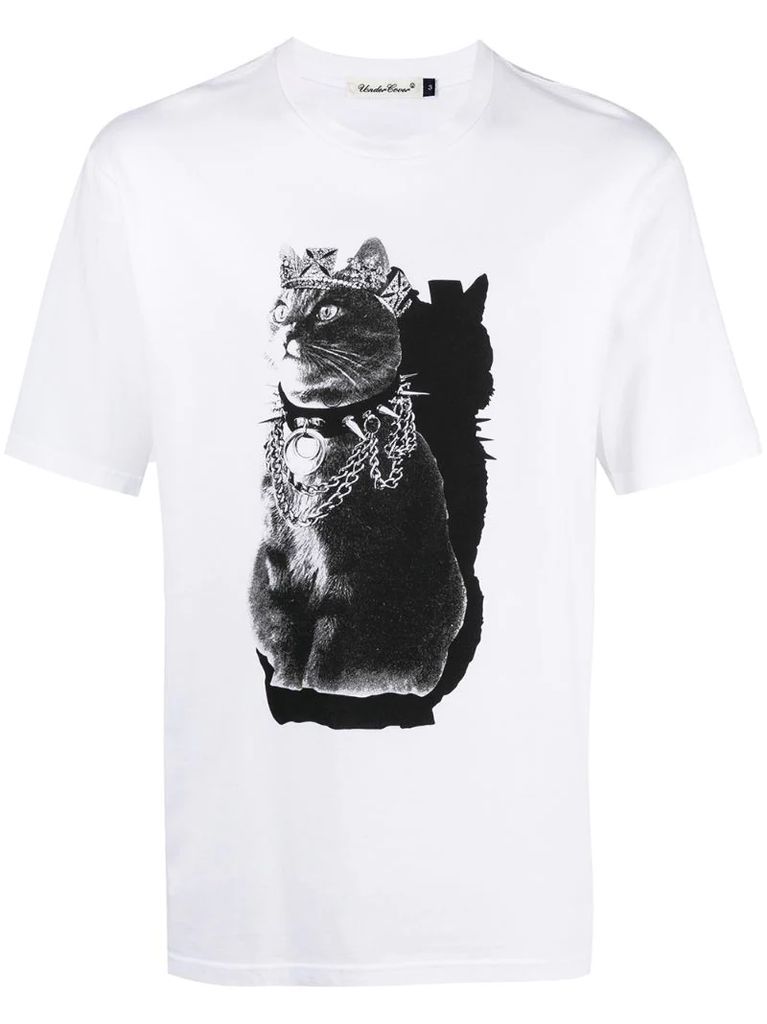 cat graphic print T-shirt