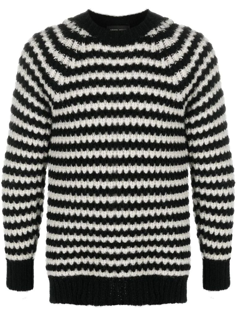 striped chunky knit jumper