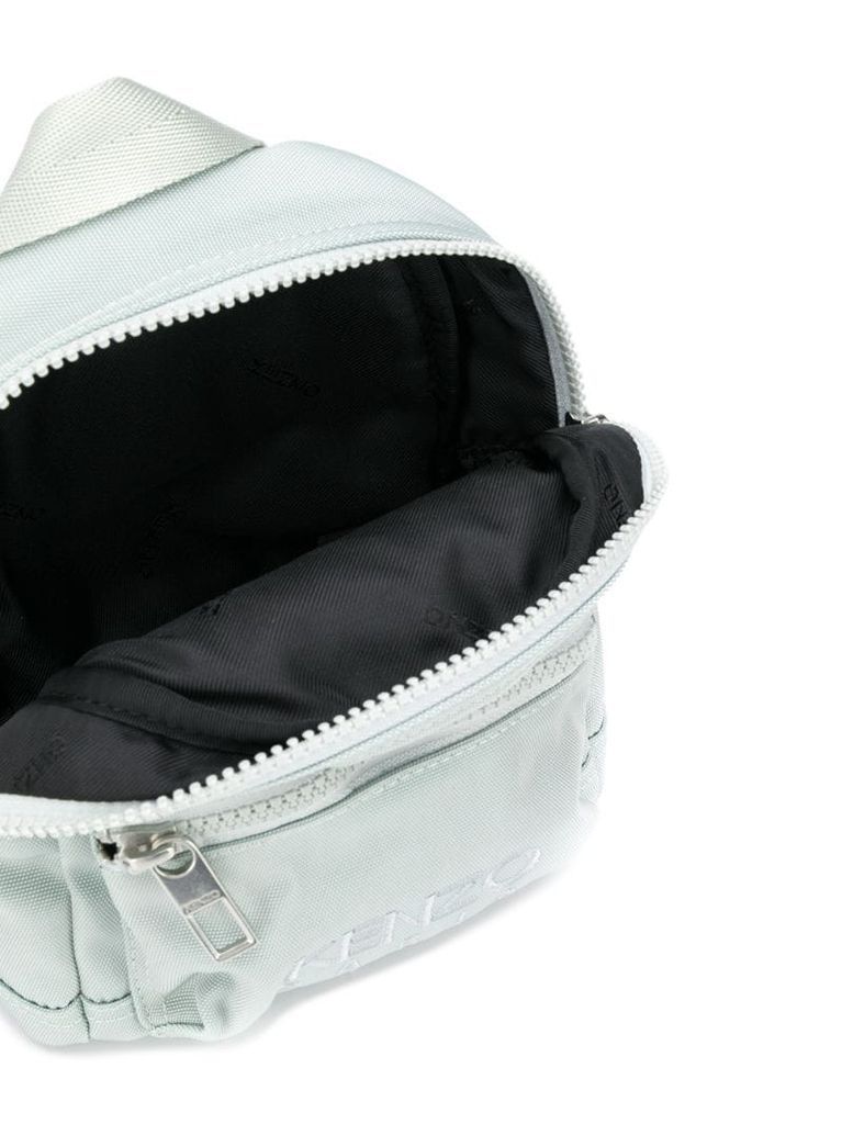 Tiger motif zip-up backpack
