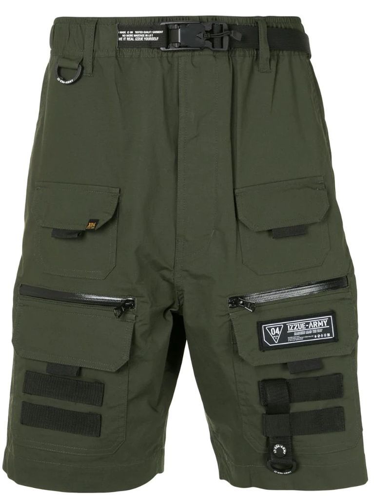 clip-waist cargo shorts