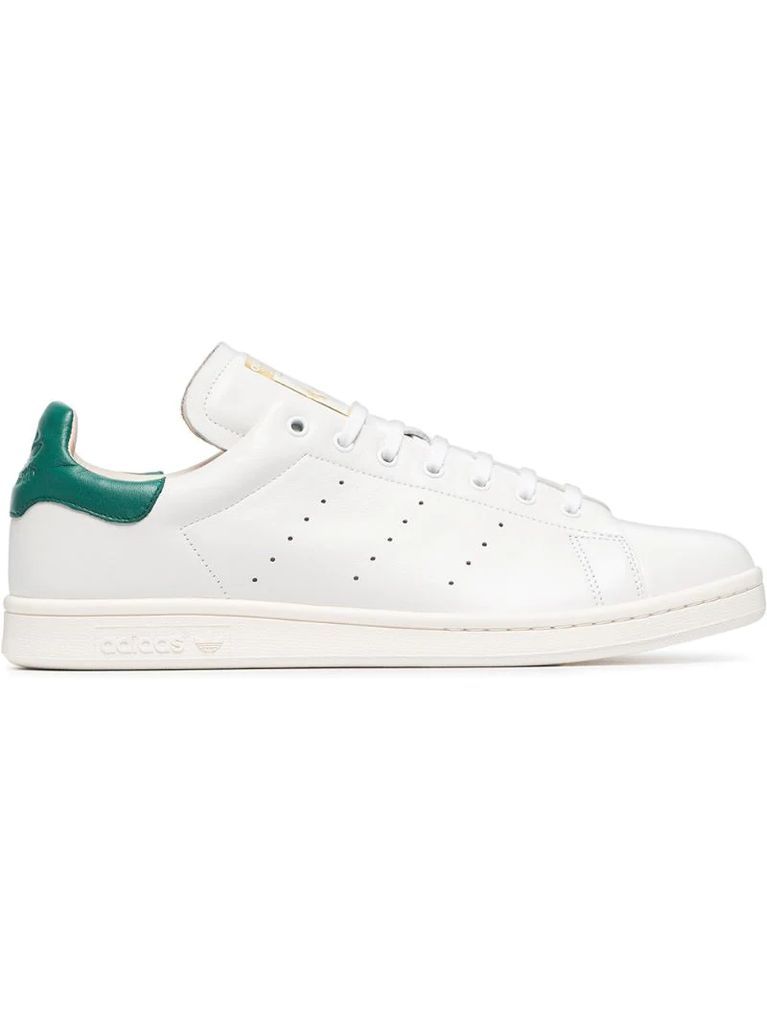 white and green stan smith recon leather sneakers