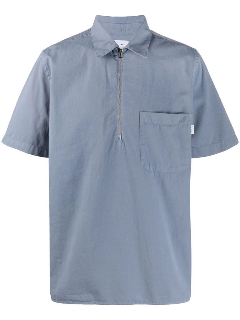 short-sleeve zip shirt