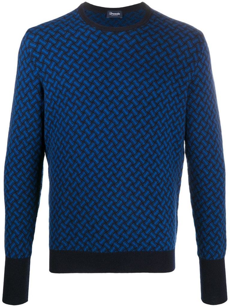 geometric-knit sweater