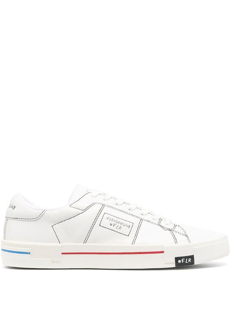 contrast stitch sneakers