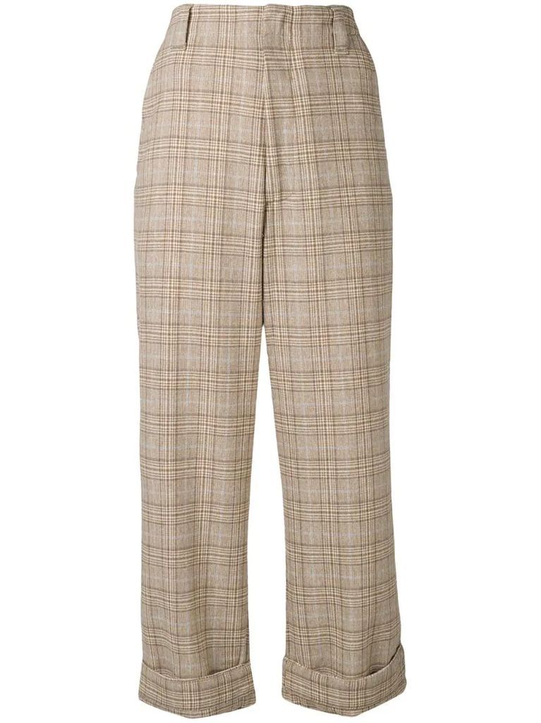 loose fit plaid trousers