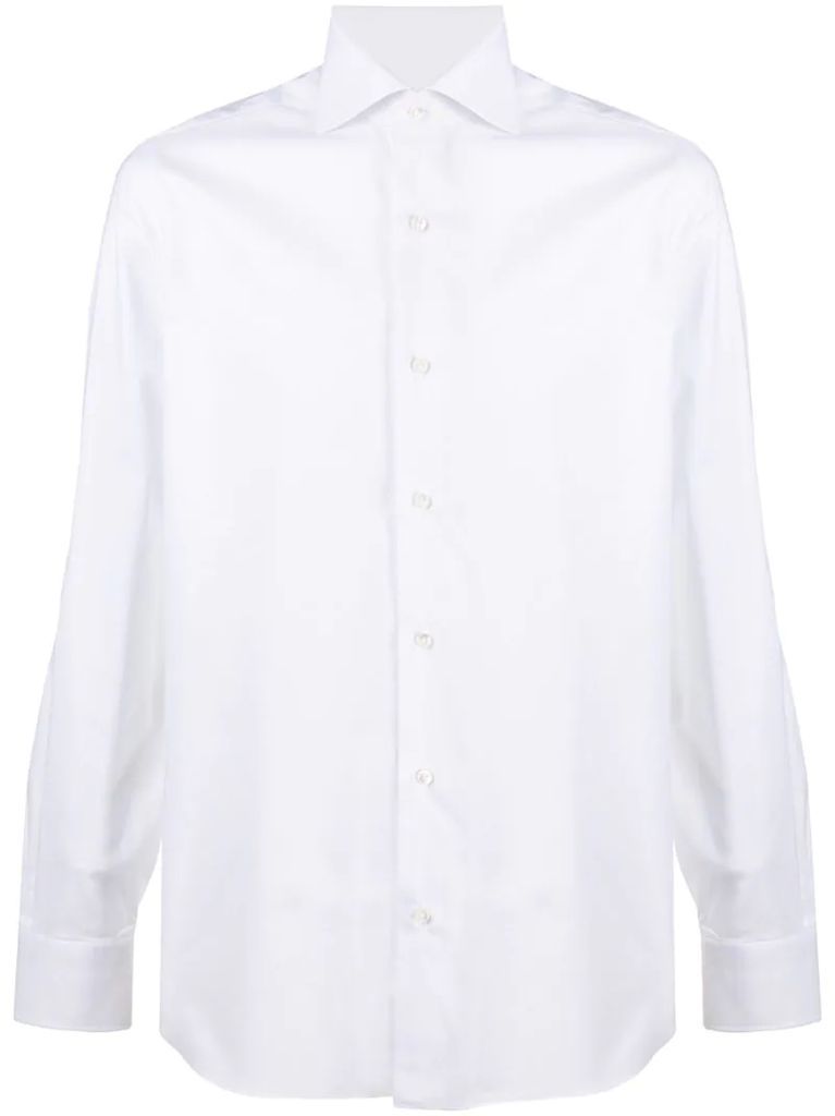 long-sleeved classic-collar shirt