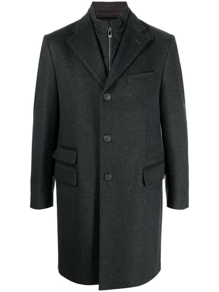 textured multi-pocket coat