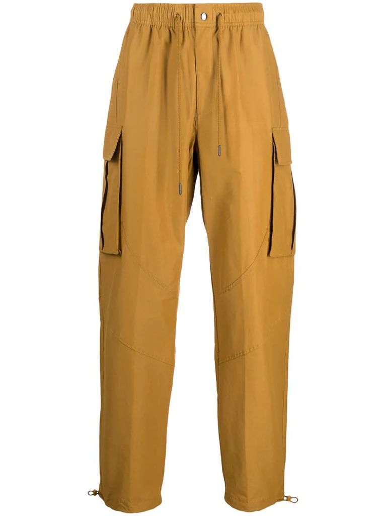 high-rise loose fit straight-leg trousers