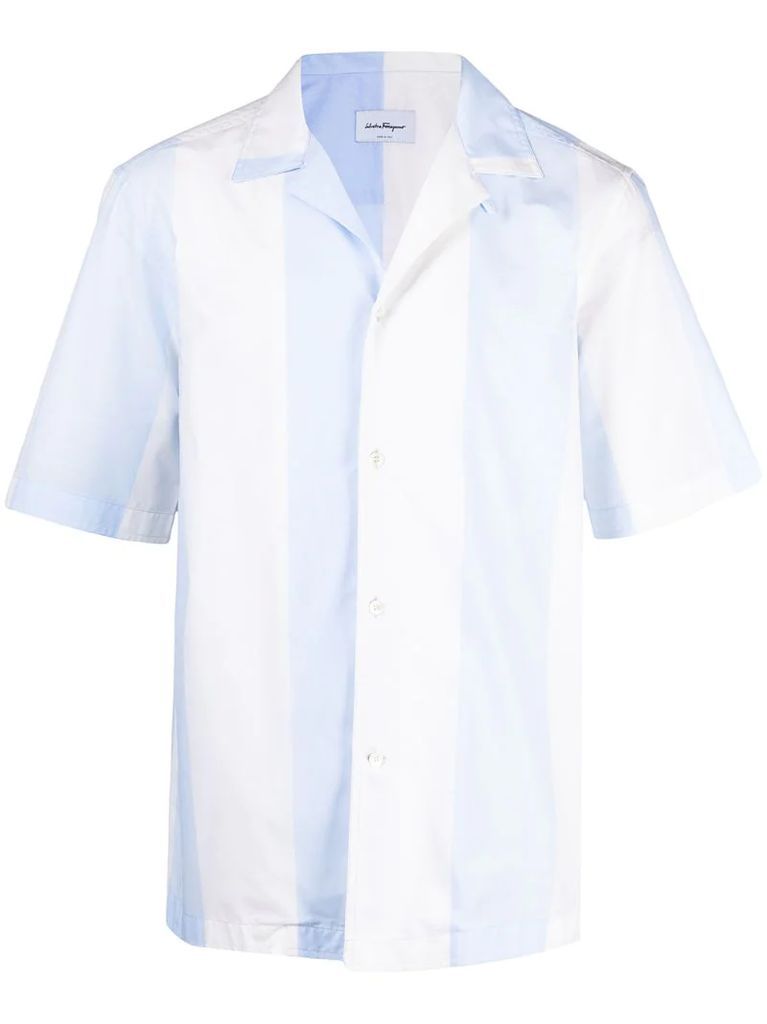 vertical-stripe short-sleeve shirt