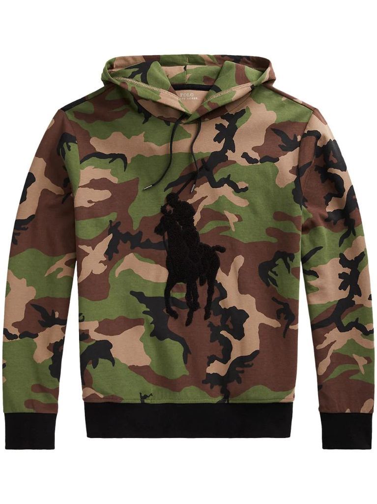 camouflage print hoodie