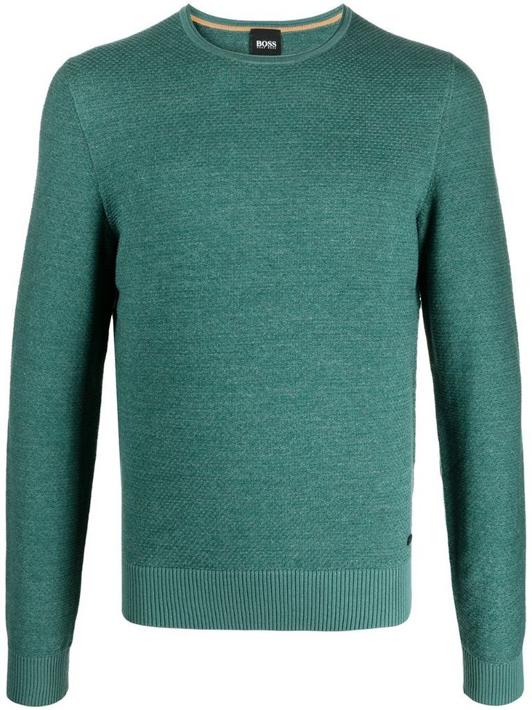 cotton textured-knit jumper