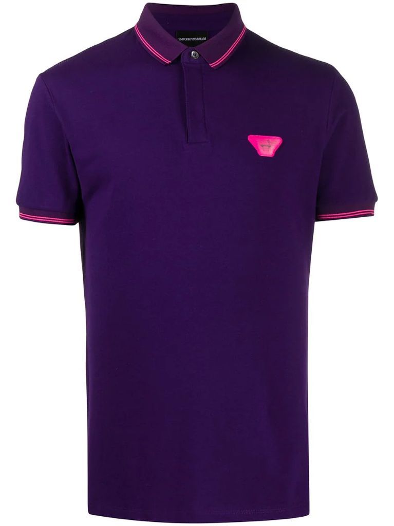 logo-patch short-sleeved polo shirt