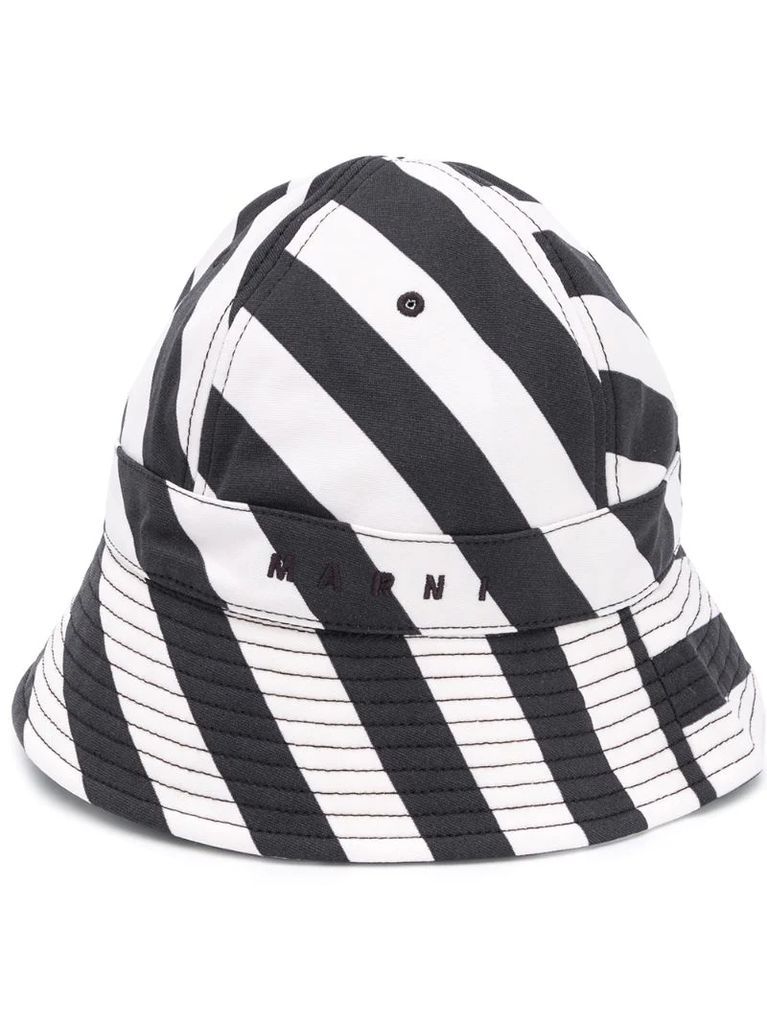 stripe bucket hat