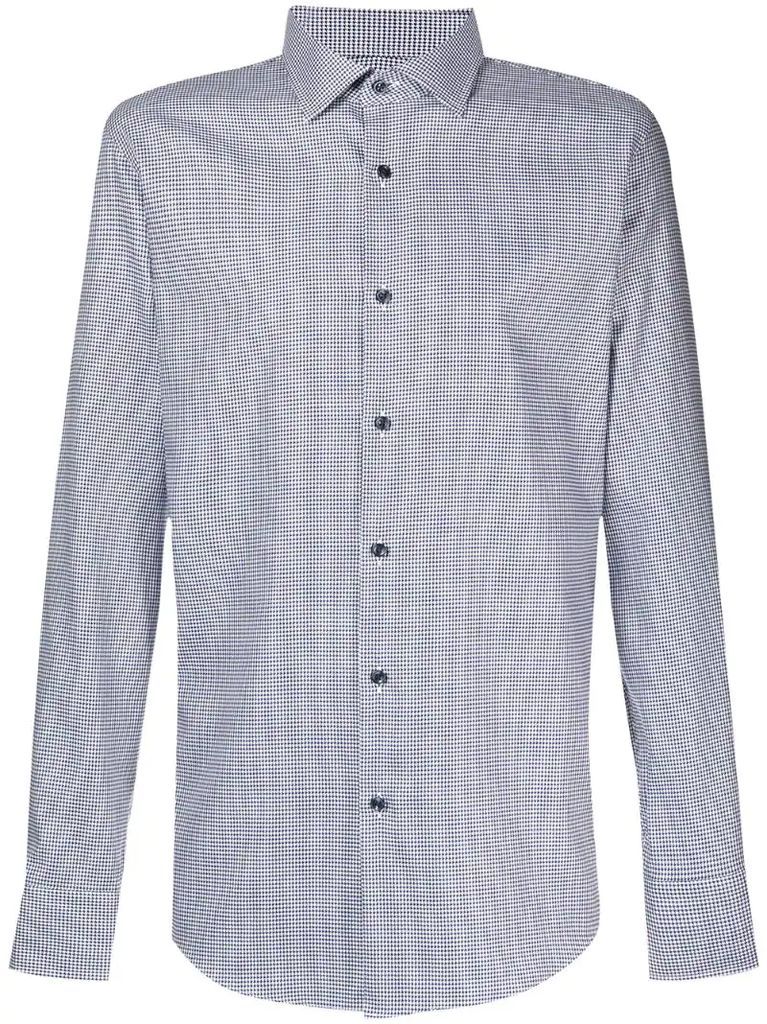 houndstooth-pattern cotton-blend shirt