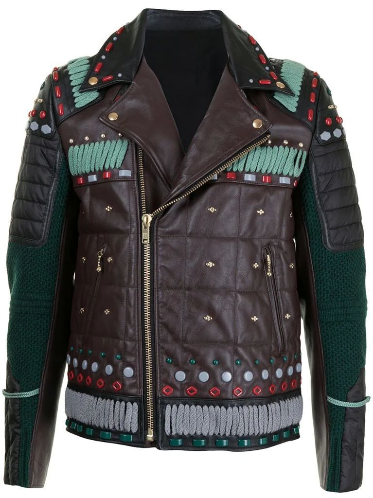 embellished Navajo biker jacket