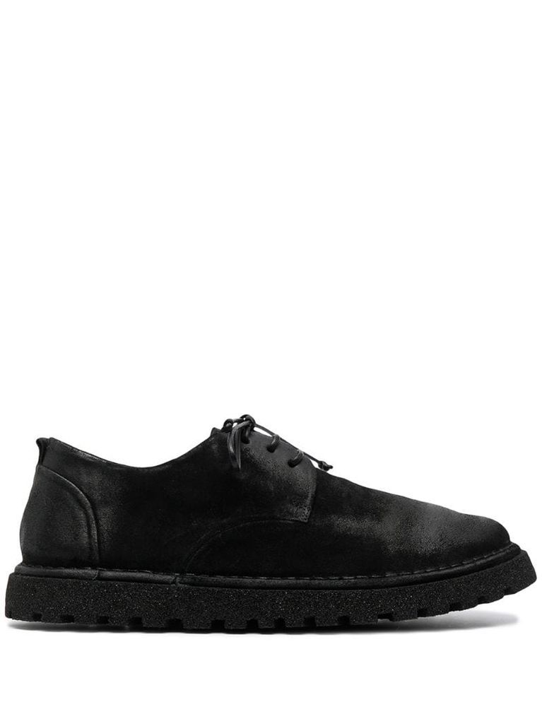 chunky lace-up leather derby shoes