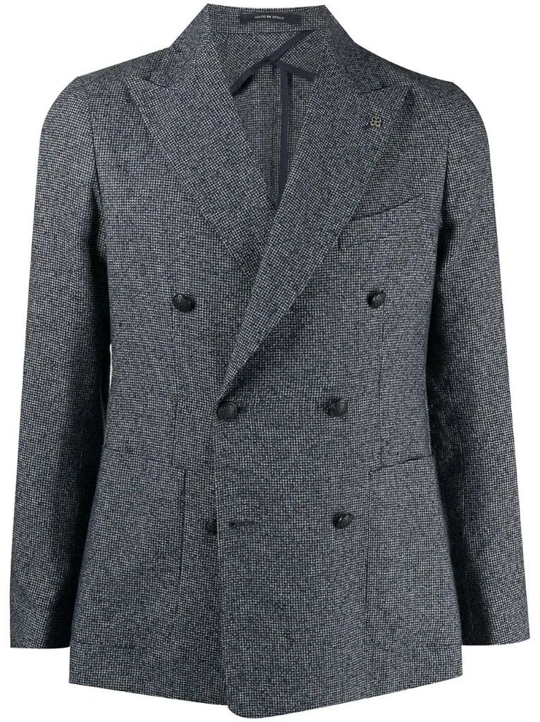 double-breasted woven blazer