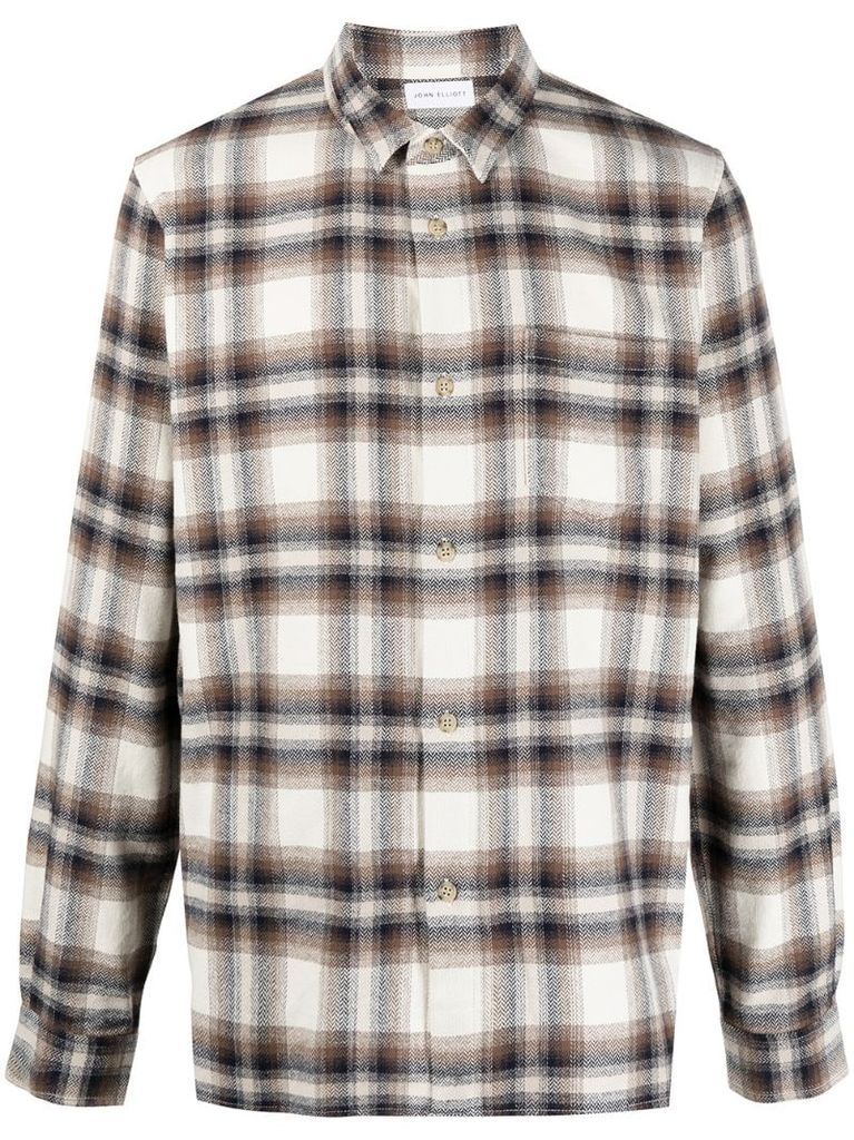 check-print long-sleeved shirt