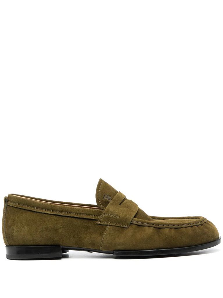 goat suede slip-on loafers