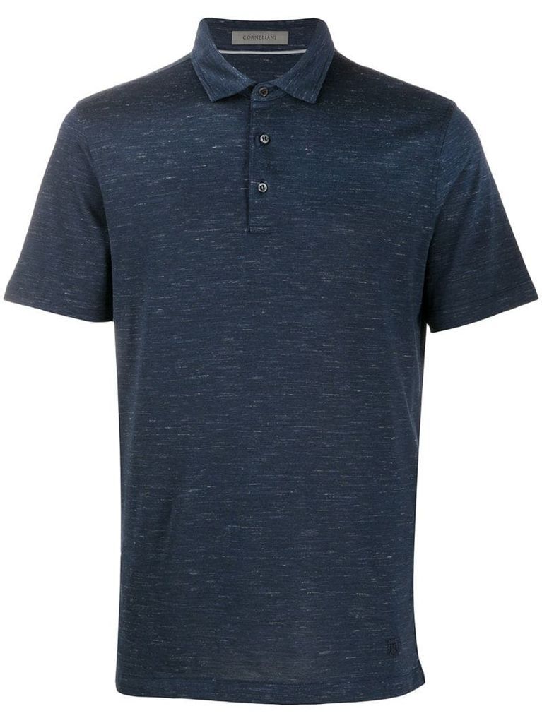 slim-fit short-sleeved polo shirt