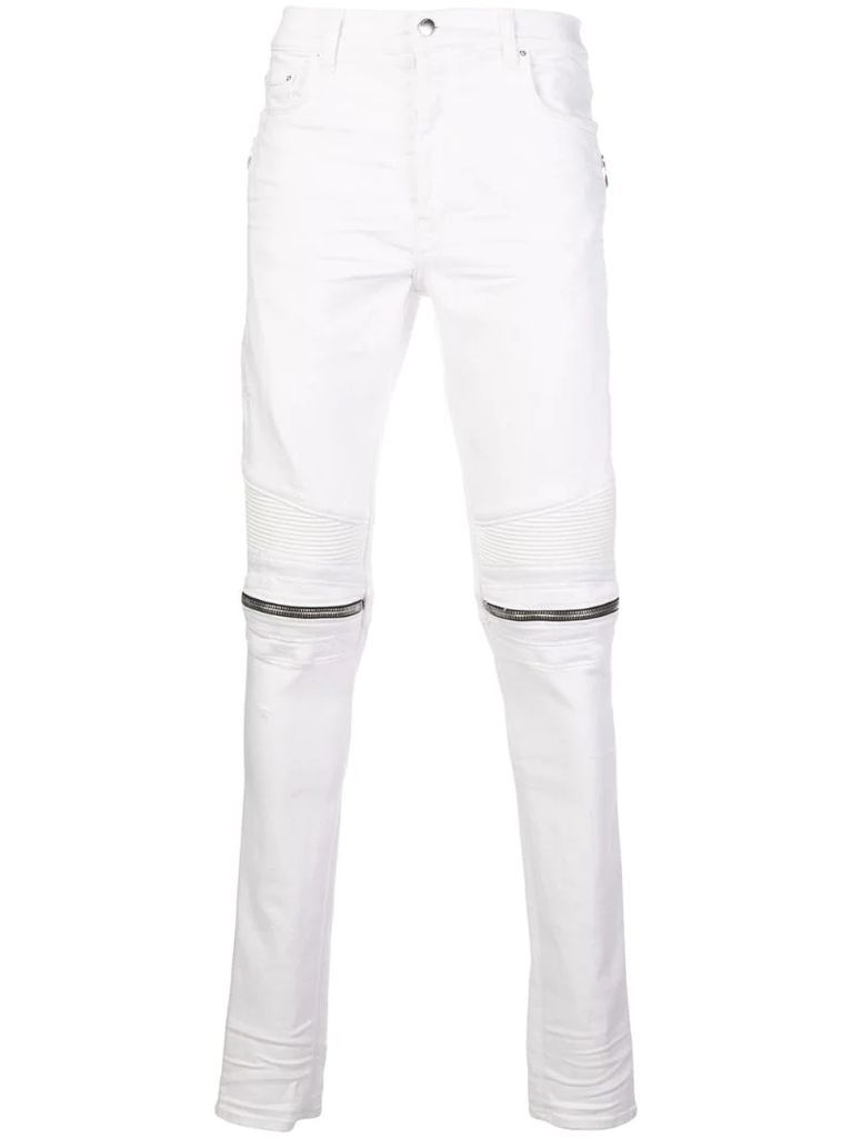 slim-fit zipped detail jeans