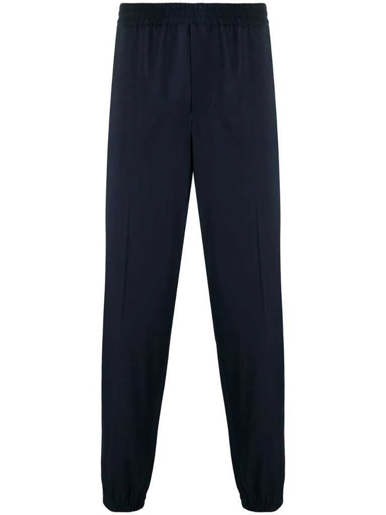 elasticated-waist pleated trousers