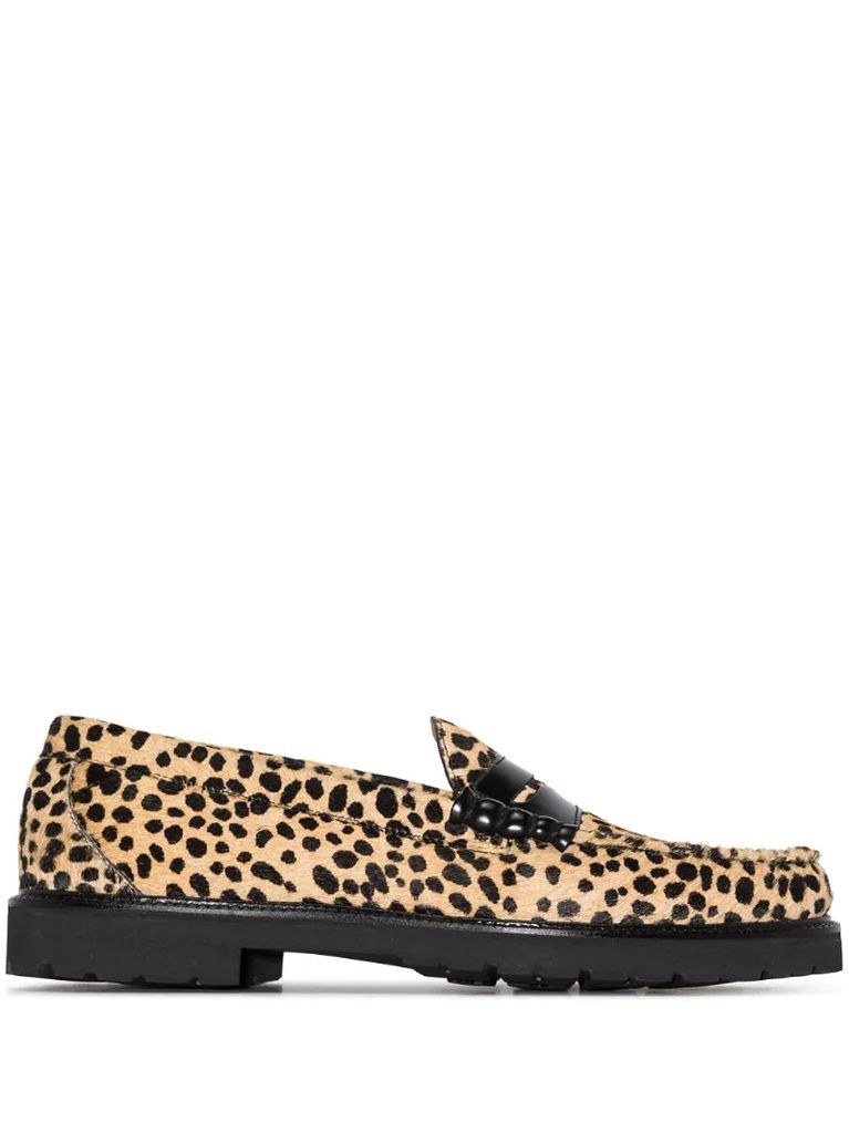 cheetah print Weejun 90 Larson loafers