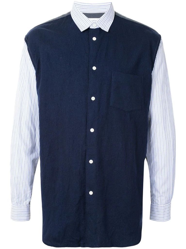 panelled cotton shirt