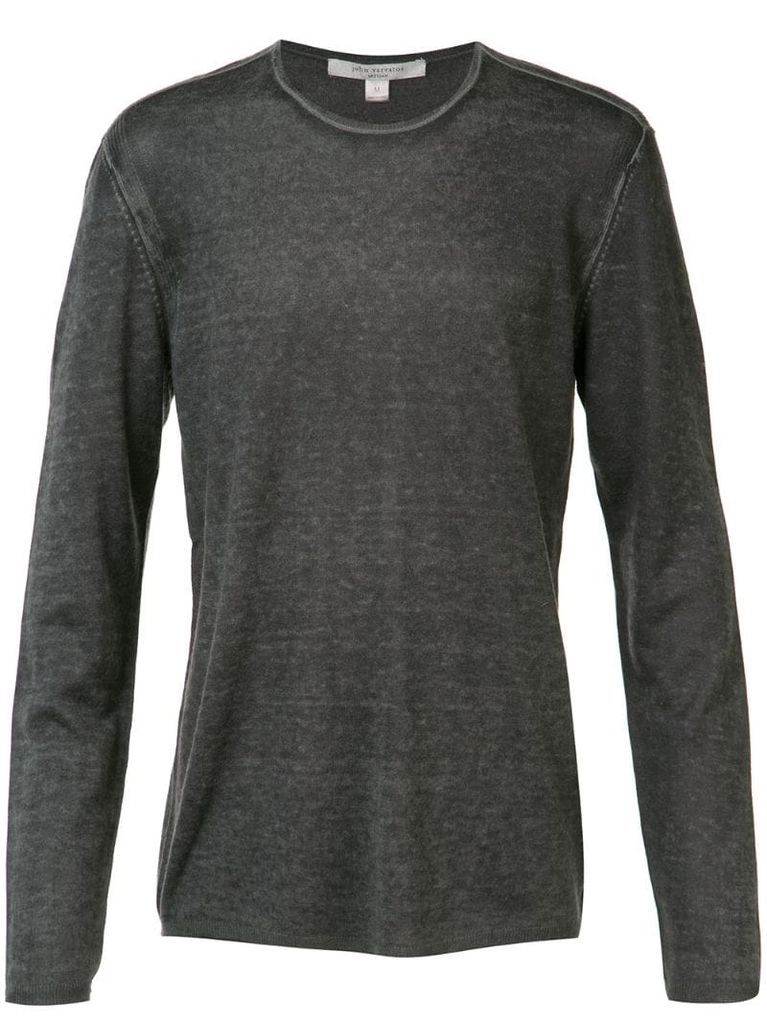reverse print long sleeve sweater