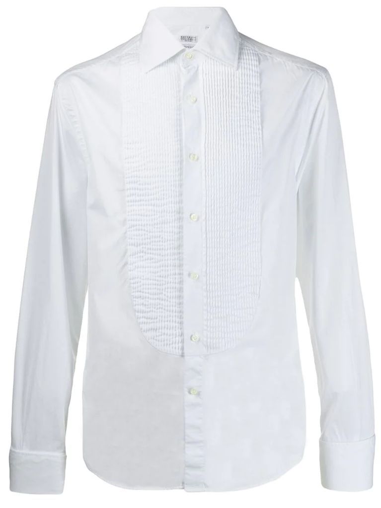 pleated front shirt