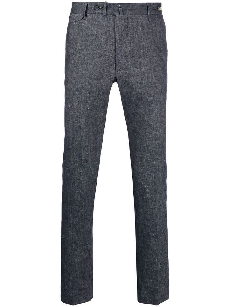 slim-cut tailored trousers