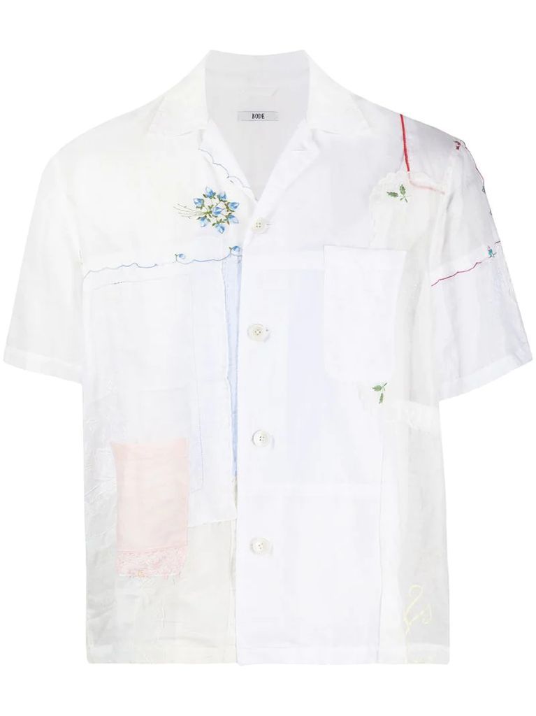 embroidered short-sleeved shirt