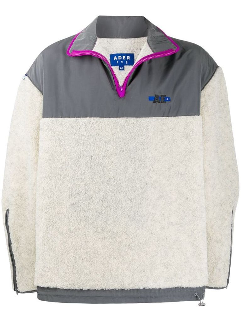fleece zip-front sweatshirt
