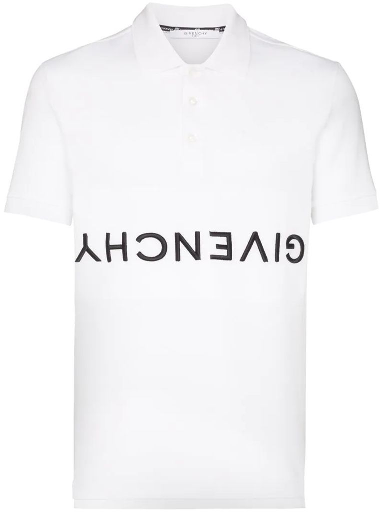 upside-down logo polo shirt