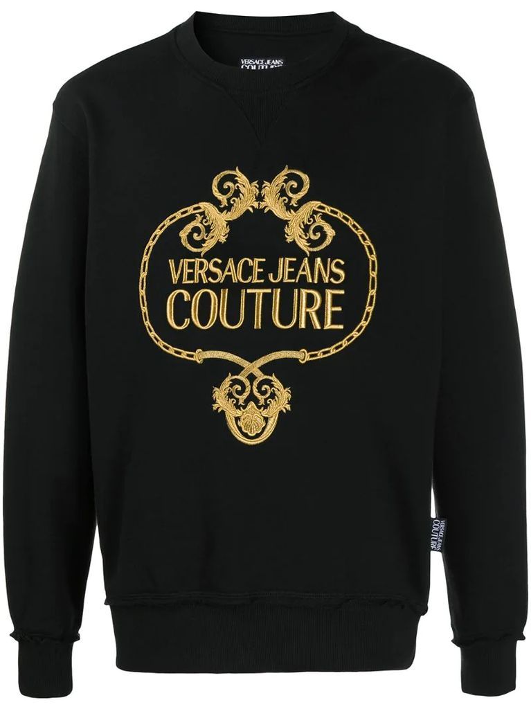 long sleeve baroque-logo sweater