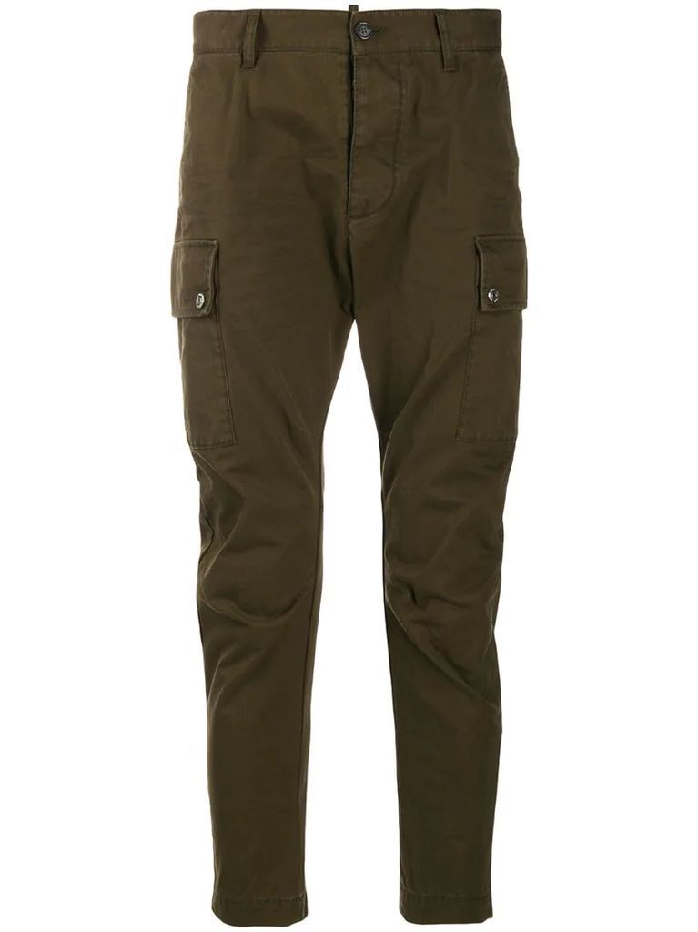 low-rise side pocket trousers