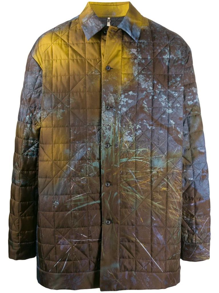 foliage print coat