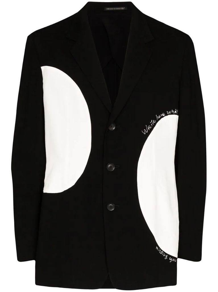 contrast-circle single-breasted blazer