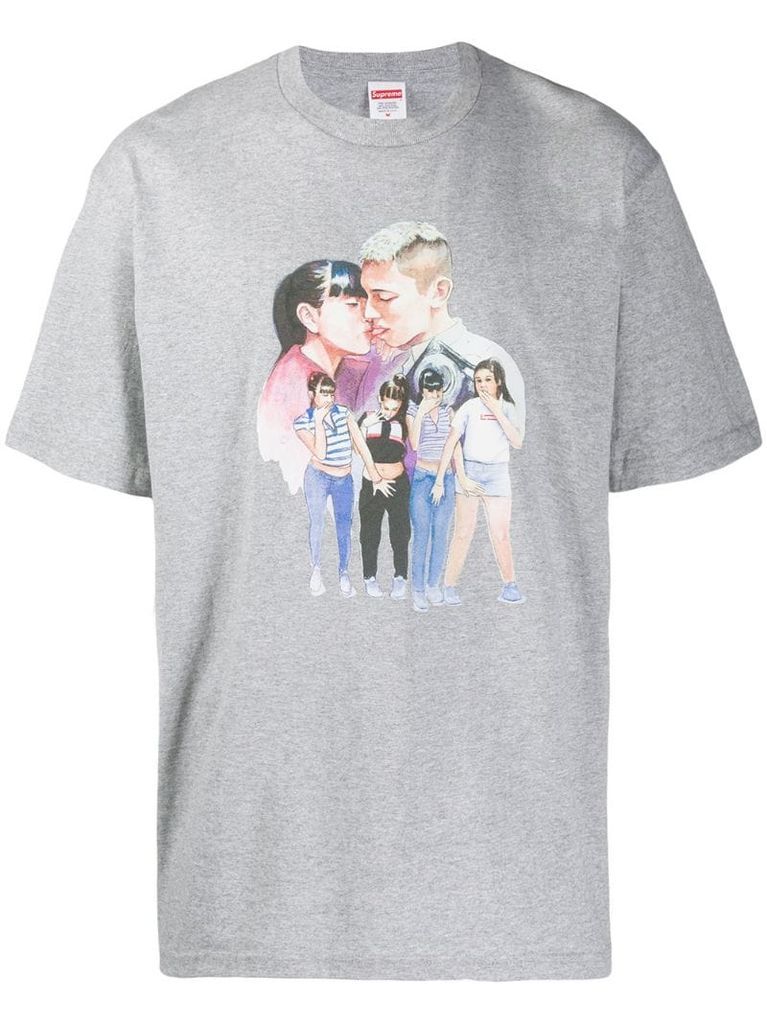 kiss print T-shirt