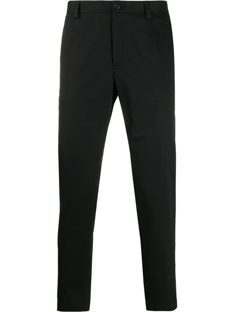 straight leg tailored trousers