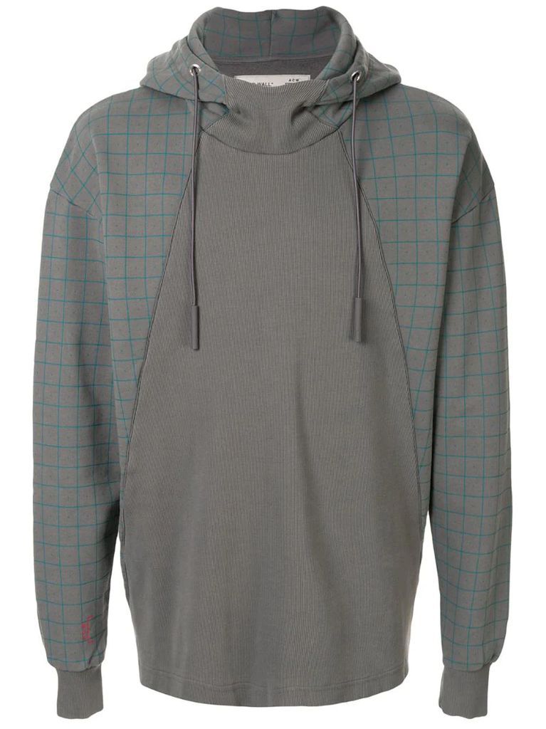 panelled relaxed-fit hoodie
