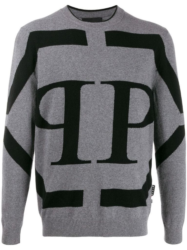 two tone knitted jumper