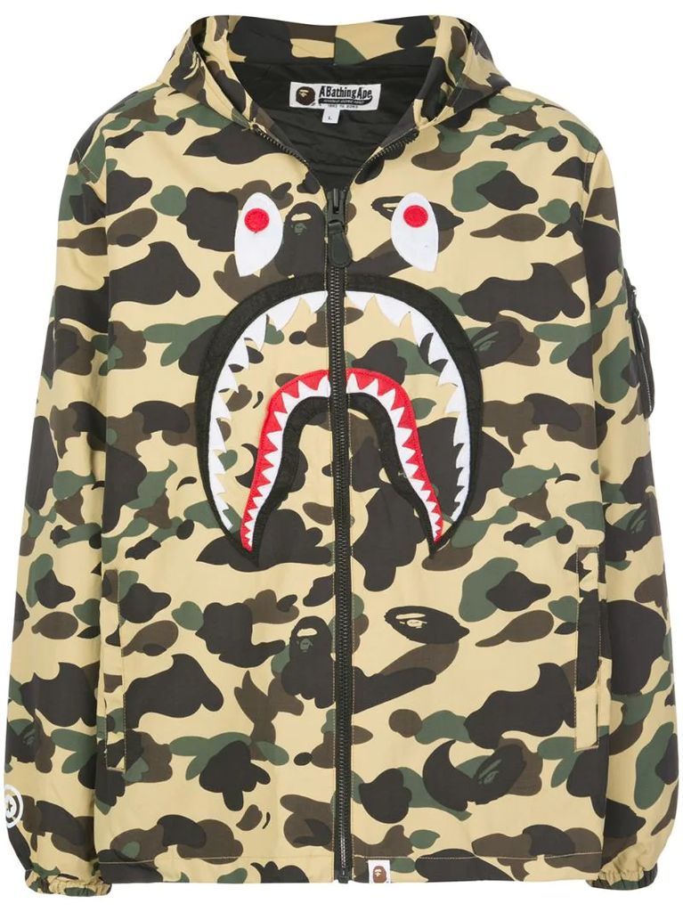 Camouflage Shark zip-front jacket