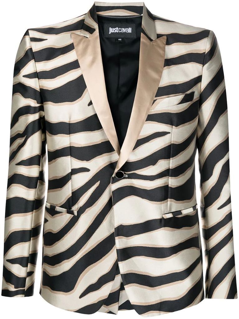 animal print tailored blazer