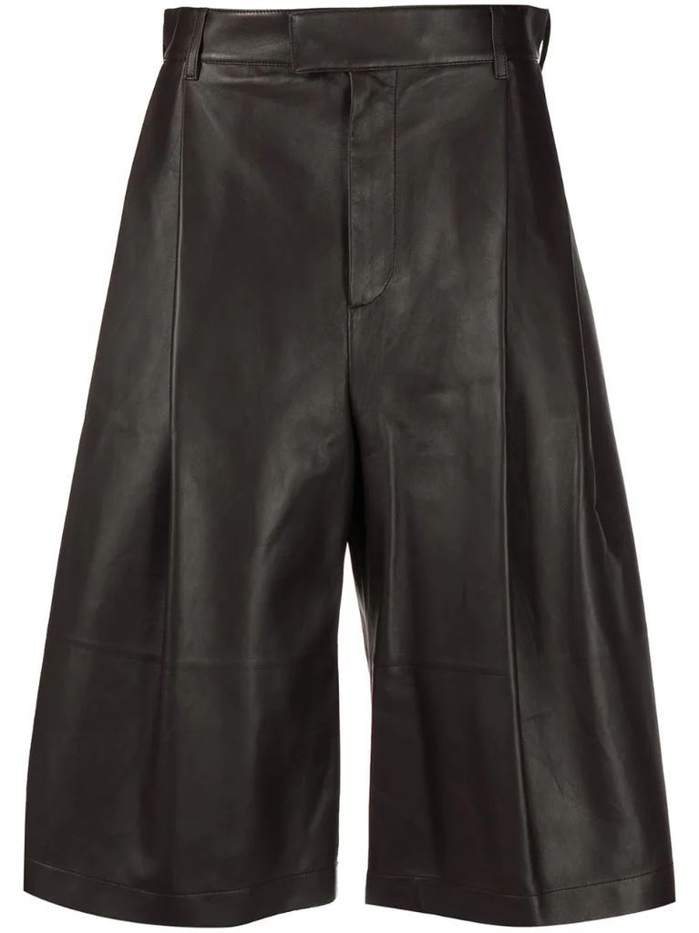 leather high waist culottes